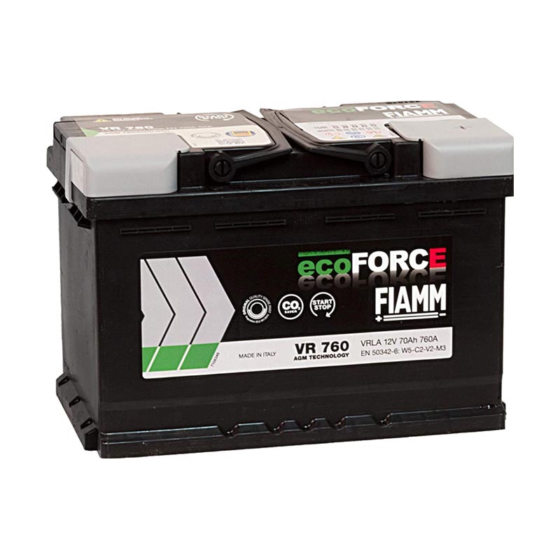 AGM START STOP Batterie FIAMM ECOFORCE 12V 70Ah 760A/EN VR760